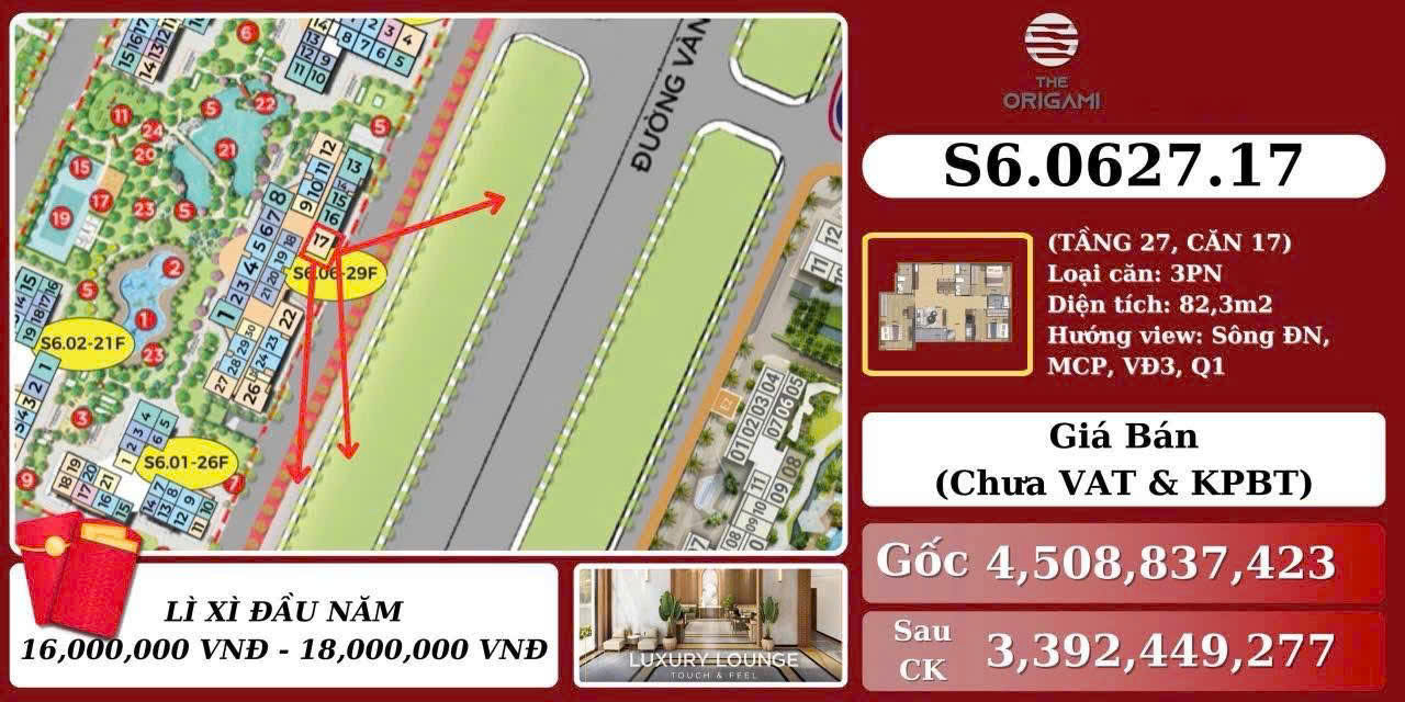 Căn hộ 3PN S606